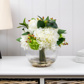 PP Hydrangea & Peony White In Vase HY 30cm